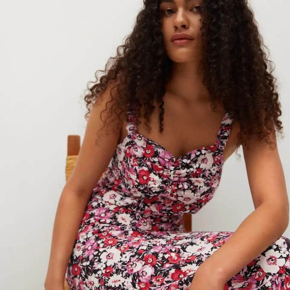 MANGO RUFFEL PRINTED MAXI DRESS - Picture 3 of 6